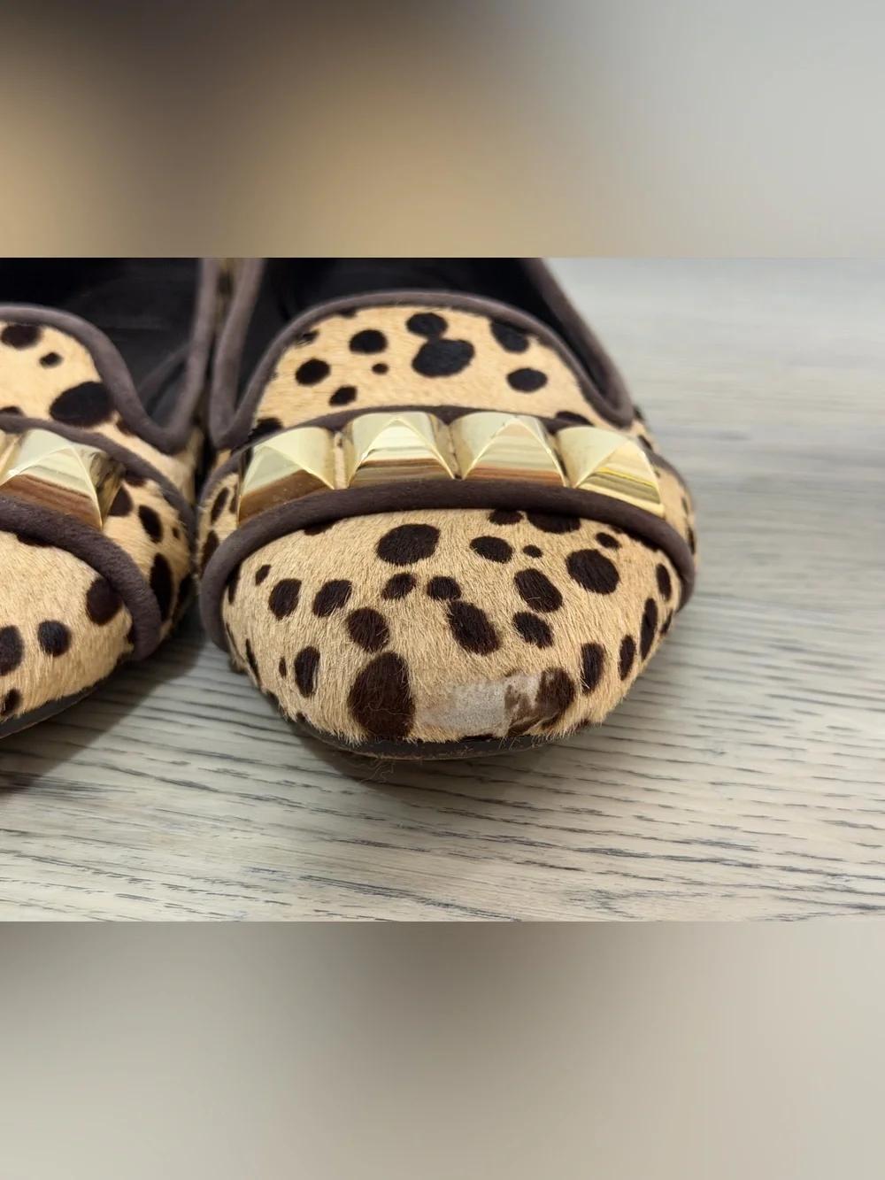 Tory Burch Studded Asher Loafer Animal Print Cheetah Pony Hair Flats 9 M $250
